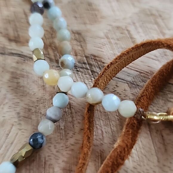 Julio Designs Necklace~Bracelet Wrap with Suede and Stones Euro Summer - Picture 11 of 13